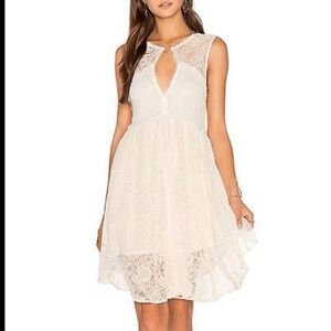 Free People Don’t you Dare Lace Trim Mini Dress size M